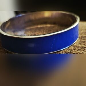 Blue and Silver Bangle Bracelet